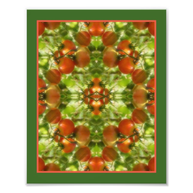 Garden Cherry Tomatoes Nature Mirror Abstract 8x10 Photo Print (Front)