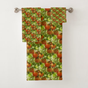 Garden Cherry Tomatoes Nature Pattern    Bath Towel Set