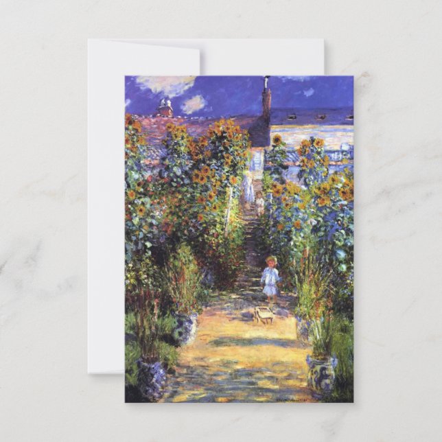 Garden Claude Monet Summer Sunflower Flowers  Thank You Card (Front)