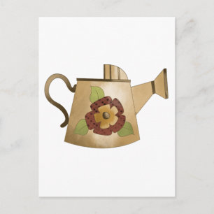 Garden Collection · Watering Can Red Flower Postcard