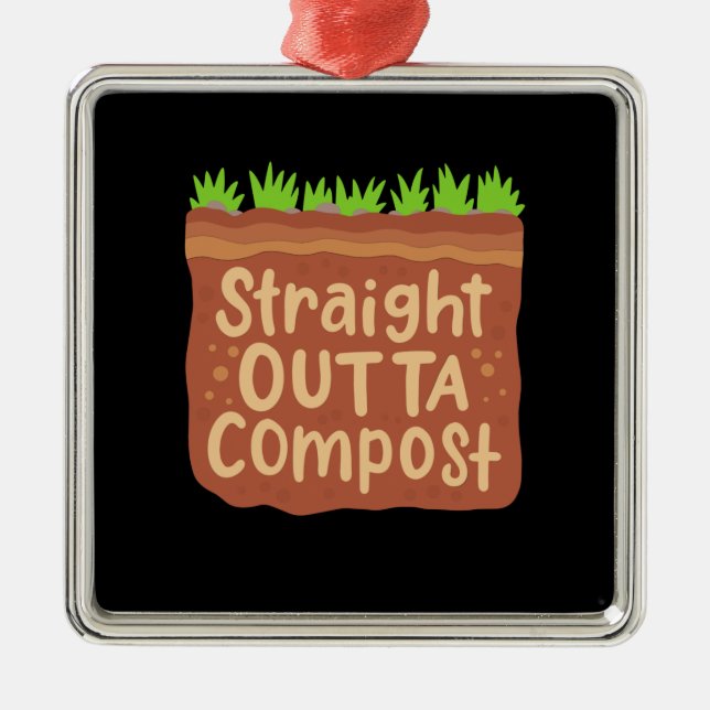 Garden Compost Gift Metal Ornament (Front)