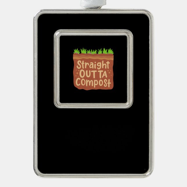 Garden Compost Gift Silver Plated Framed Ornament (Front)