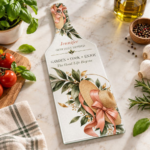 Garden Cook Enjoy Retirement Kitchen Gift for Her Cutting Board