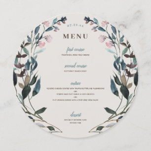 Garden Crest Eggshell Wedding Circle Menu