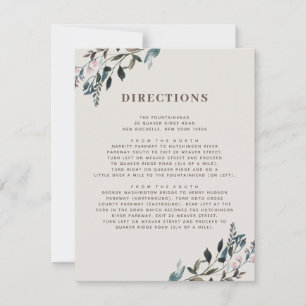 Garden Crest    Eggshell   Wedding Directions Info RSVP Card