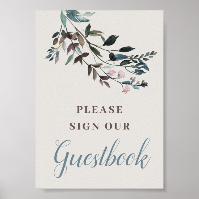 Garden Crest | Eggshell | Wedding Guestbook (Front)