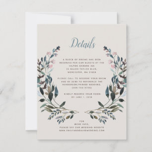 Garden Crest   Eggshell   Wedding Hotel Details RSVP Card