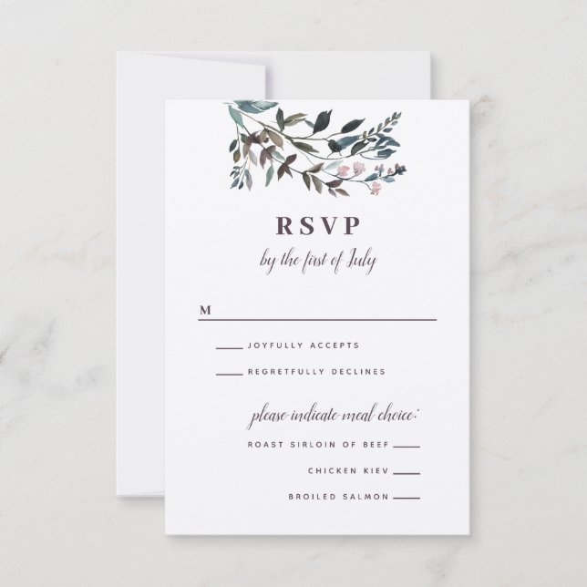 Garden Crest | Mauve | Floral Menu Options Wedding (Front)
