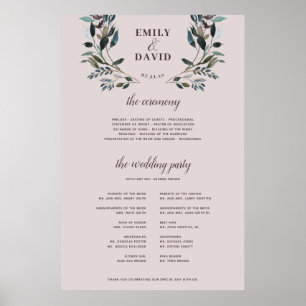 Garden Crest   Mauve Purple Ceremony Program Sign