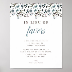 Garden Crest White Blue Wedding Donation Charity Poster