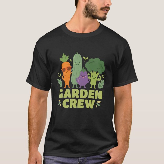 Garden Crew Vegetable Characters funny T-Shirt (Front)