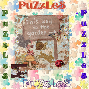 Garden Critters Sign This Way to the Garden Jigsaw Puzzle