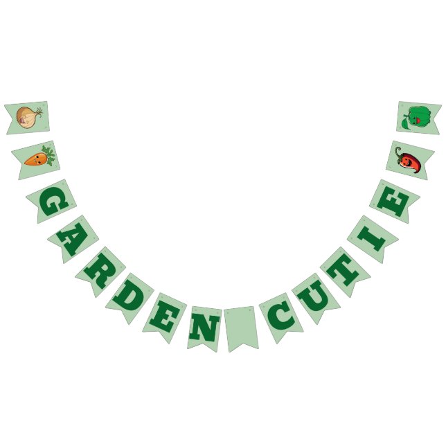 Garden Cutie Smiling Veggies Baby Shower Bunting (All)