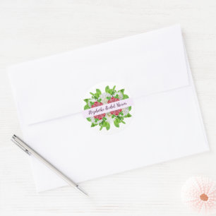 Garden Dahlia Bridal Shower Classic Round Sticker