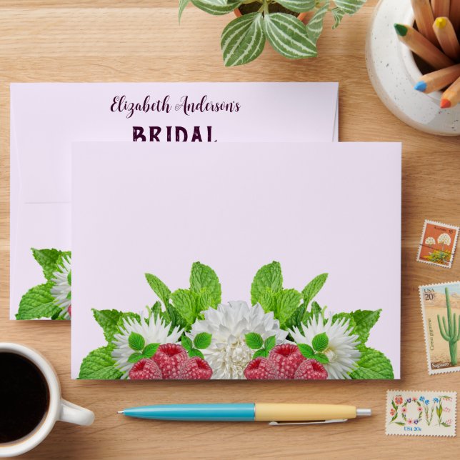 Garden Dahlia Bridal Shower Envelope (Desk)