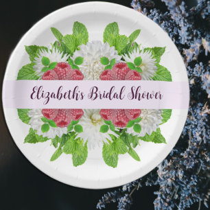 Garden Dahlia Bridal Shower Paper Plate