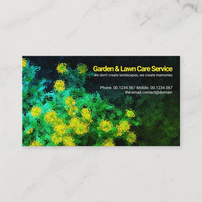 Garden Daisy Landscape Lawn Care Business Card (Front)