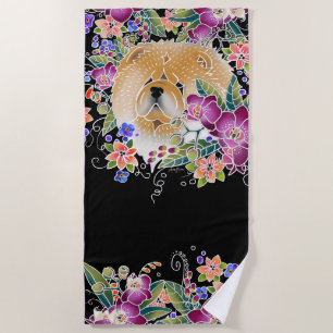 GARDEN DANCE chow  beach towel  black background