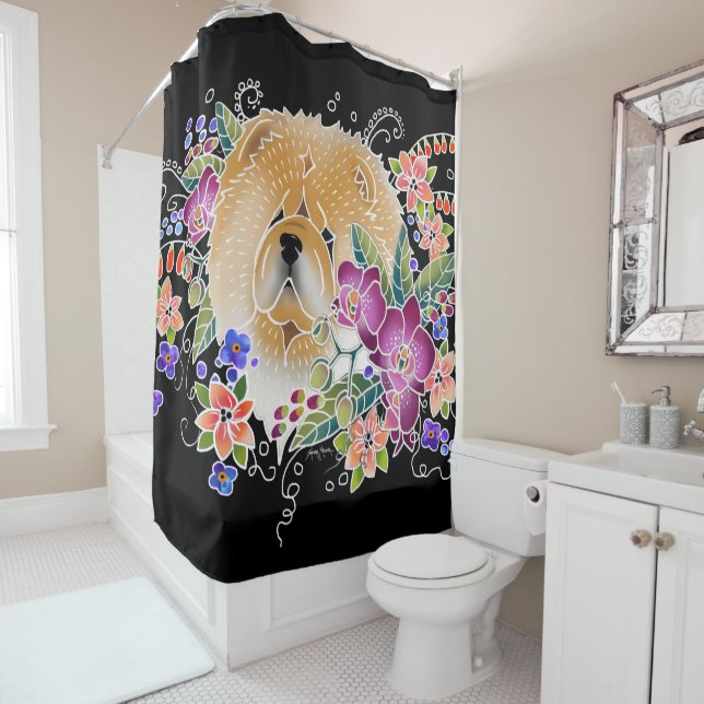 GARDEN DANCE CHOW - Shower curtain or display (In Situ)