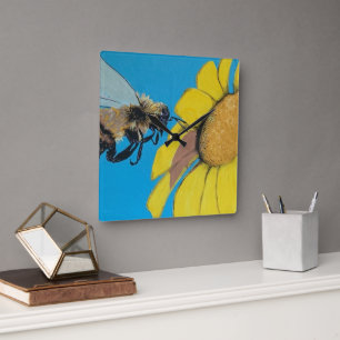 'Garden Dance' Painting on a Square Wall Clock