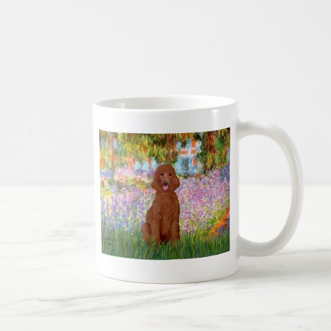 Garden - Dark Red Poodle #1 Coffee Mug (Right)