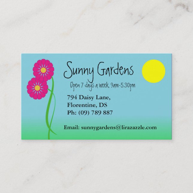 Garden design business card (Front)