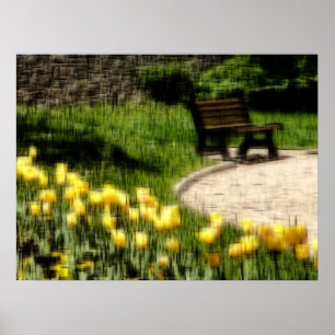 Garden digital effect of style "impression" poster