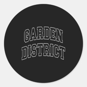 Garden District Varsity University College Campus Classic Round Sticker
