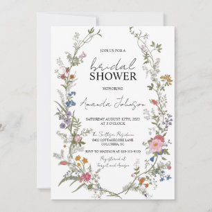 Garden Ditsy Floral Wildflower Bridal Shower Invitation