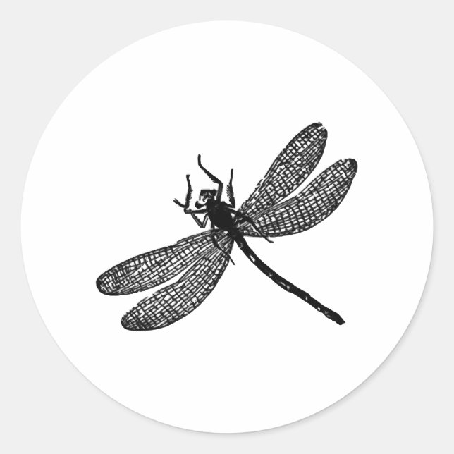 Garden Dragonfly Print Gift Tee Classic Round Sticker (Front)