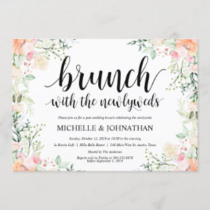 Garden Elegance Floral Post Wedding Brunch Invites