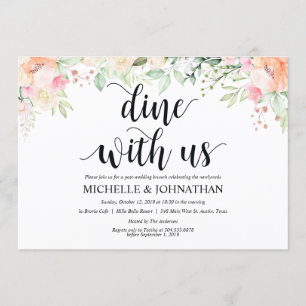 Garden Elegance Floral Post Wedding Brunch Invites