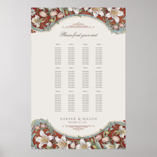 Garden Elegance Floral Wedding Seating Chart