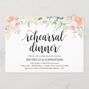Garden Elegance Wedding Rehearsal Dinner Invites