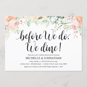 Garden Elegance Wedding Rehearsal Dinner Invites