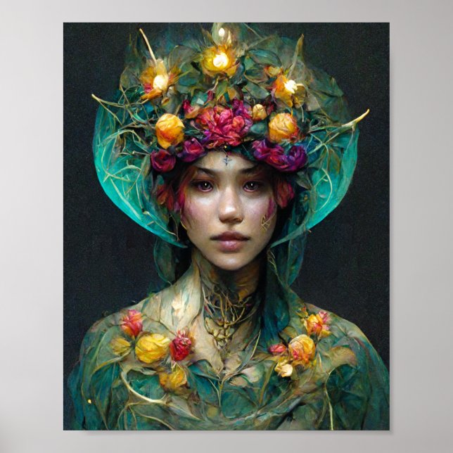 Garden Elf Fantasy Art Poster (Front)