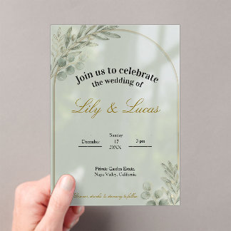 Garden Estate Wedding Invitation – Acrylic Minimal