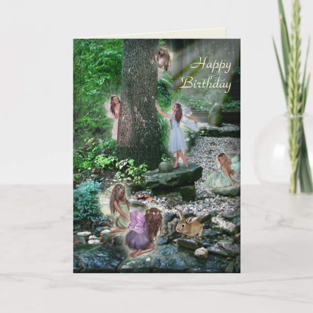 Garden Fairies (customisable) Holiday Card (Front)