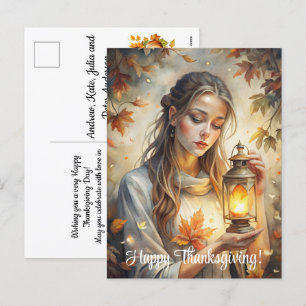 Garden Fairy Happy Thanksgiving Holiday Postcard