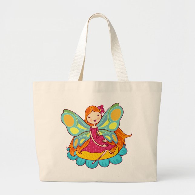 Garden Fairy Large Tote Bag (Front)