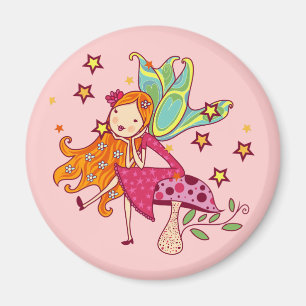 Garden Fairy on Mushroom Magnet