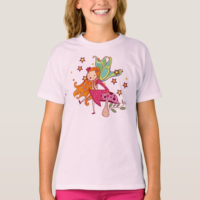 Garden Fairy on Mushroom T-Shirt (Front)