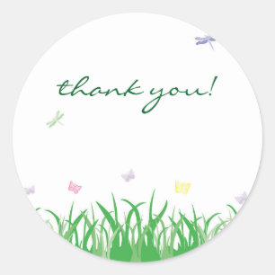 Garden Fairy Thank You Round Label Sticker