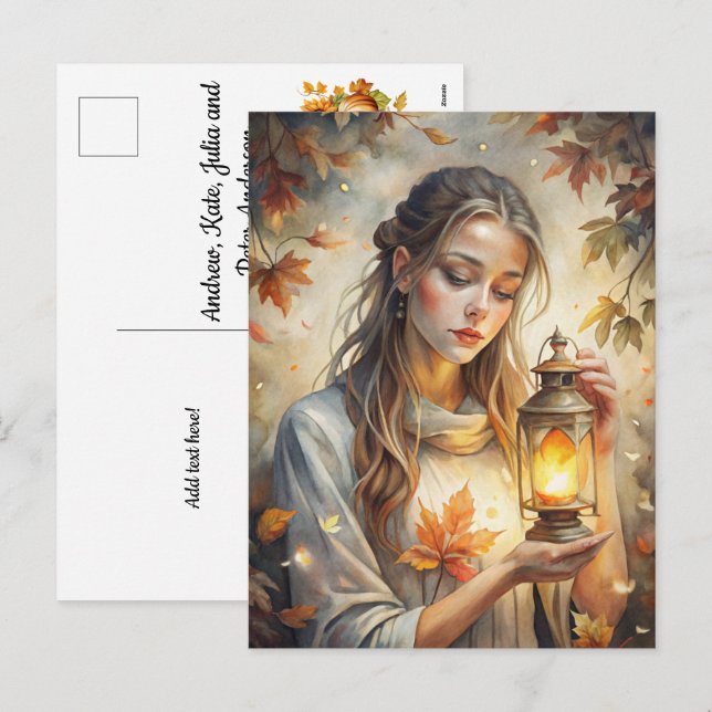 Garden Fairy Welcome Fall Holiday Postcard (Front/Back)