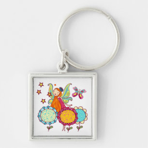 Garden Fairy With Flowers Key Ring