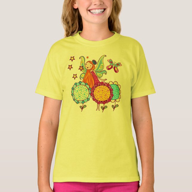 Garden Fairy With Flowers T-Shirt (Front)
