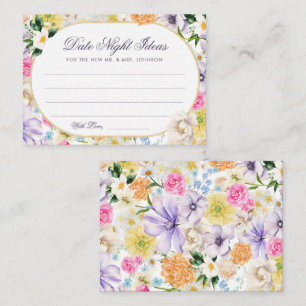 Garden Fantasy Date Night Ideas Bridal Shower Enclosure Card