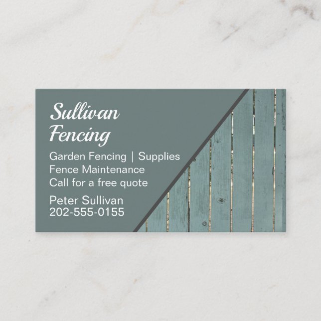 Garden Fencing Construction Maintenance  Business Card (Front)