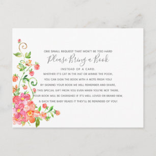 Garden Floral Berry Baby Shower Book Card Library