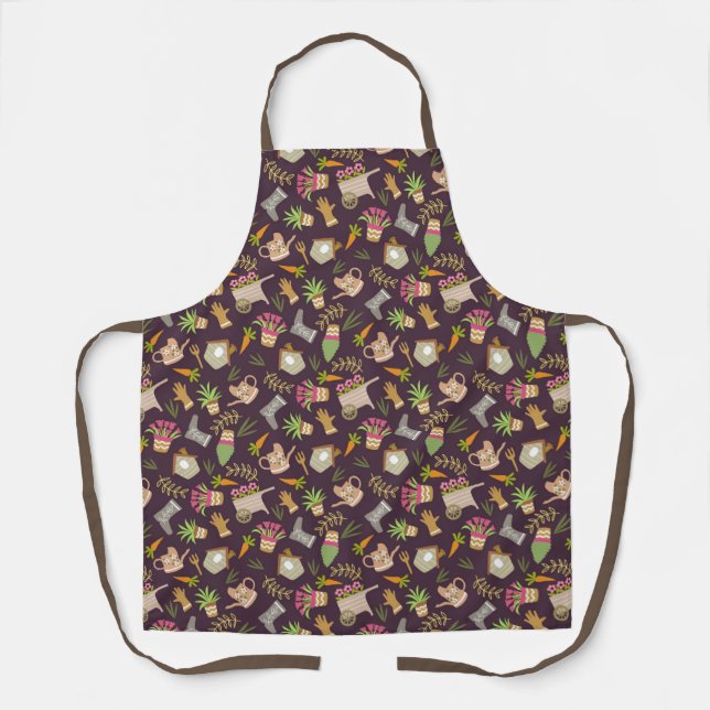 Garden Floral Brown Apron (Front)